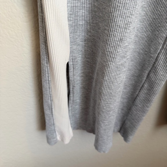 Offline By Aerie Thumbs Up Heavyweight Ribbed Wide Leg Pant in Heather Gray, XS - Picture 6 of 10